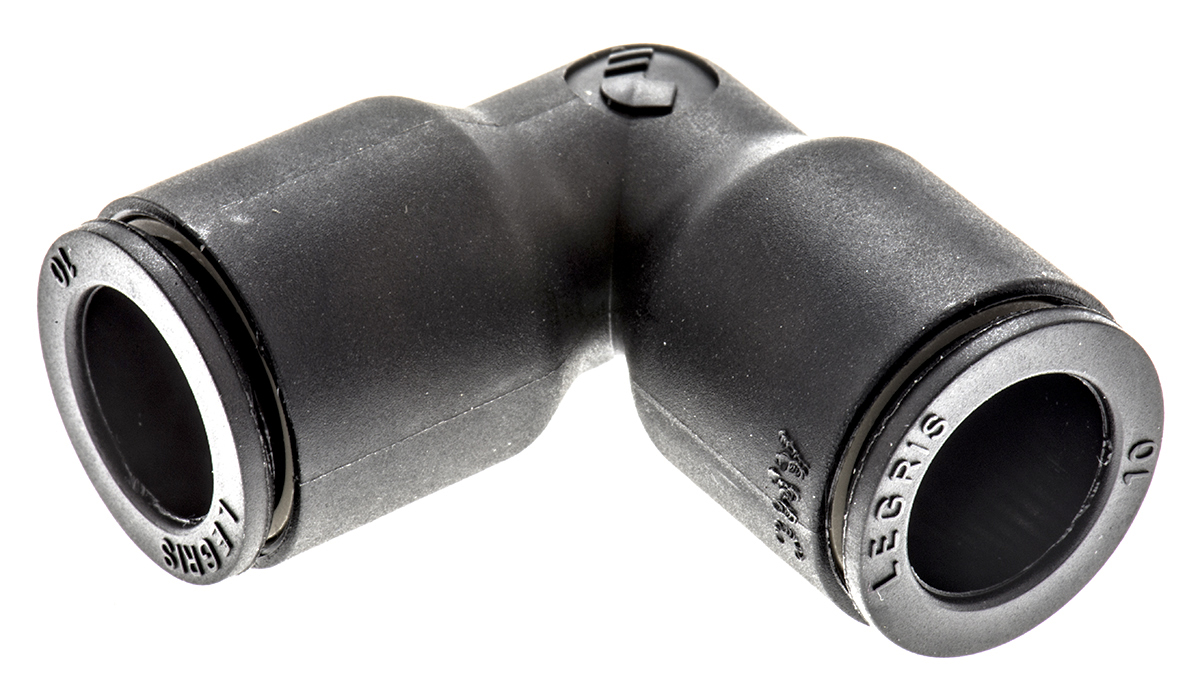 Legris LF3000 Series Elbow Tube-toTube Adaptor, Push In 10 mm to Push In 10 mm, Tube-to-Tube Connection Style