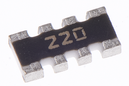 Bourns, CAY16 22Ω ±5% Isolated Resistor Array, 4 Resistors, 0.25W total, 1206 (3216M), Convex