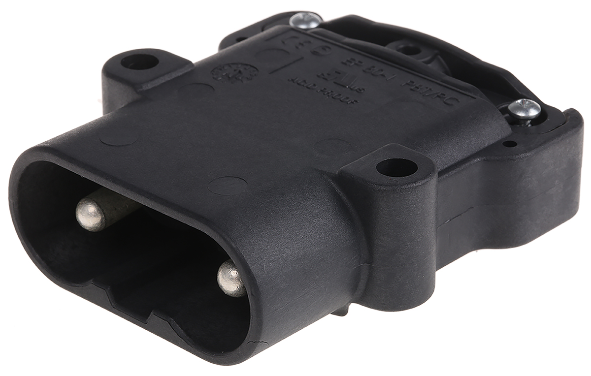 Anderson Power Products Male 2 Way Battery Connector, 80A, 600 V