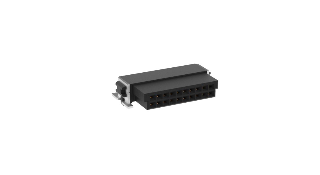 ERNI SMC Series Right Angle Surface Mount PCB Socket, 20-Contact, 2-Row, 1.27mm Pitch