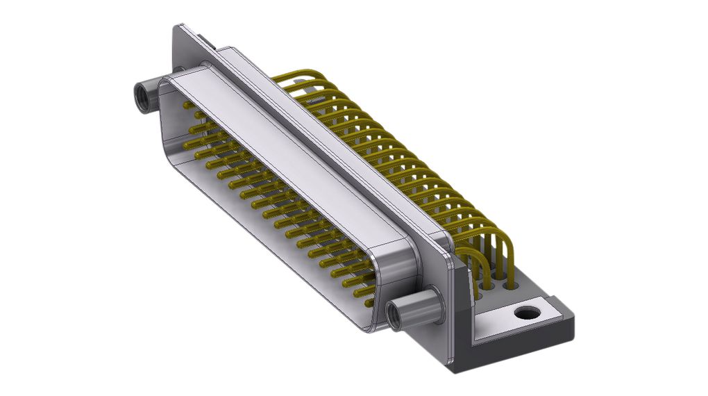 Deltron Connectors DTX 50 Way Right Angle D-sub Connector Plug, 2.77mm Pitch, with Screw Locks