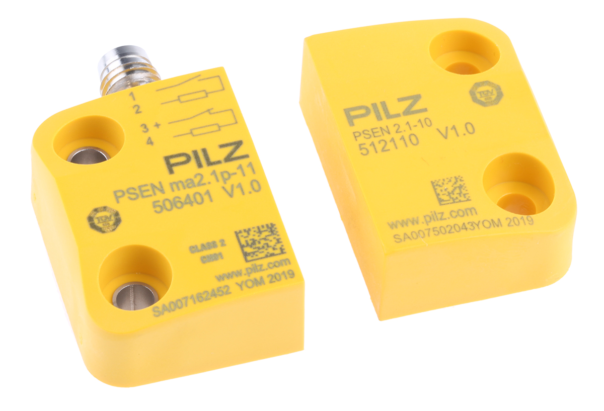 Pilz Magnetic Non-Contact Safety Switch, 24V dc, Plastic Housing, NO/NC, M8