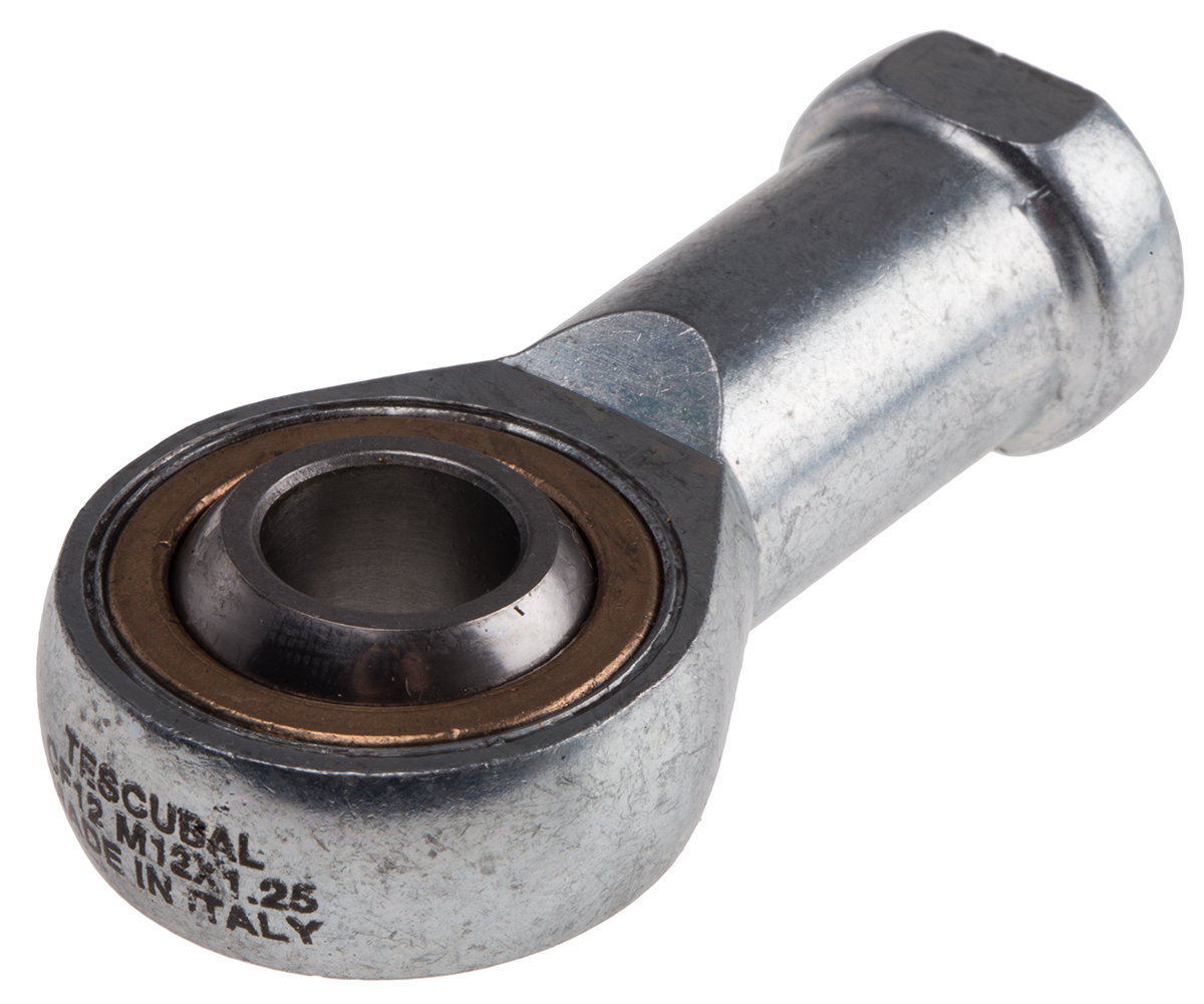 RS PRO M12 x 1.25 Female Steel Rod End, 12mm Bore, 66mm Long, Metric Thread Standard, Female Connection Gender