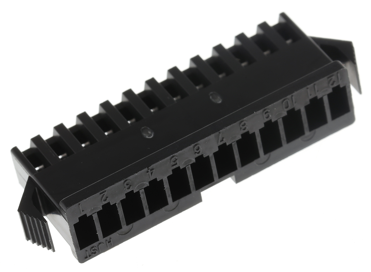JST Male Connector Housing, 12 Way, 1 Row