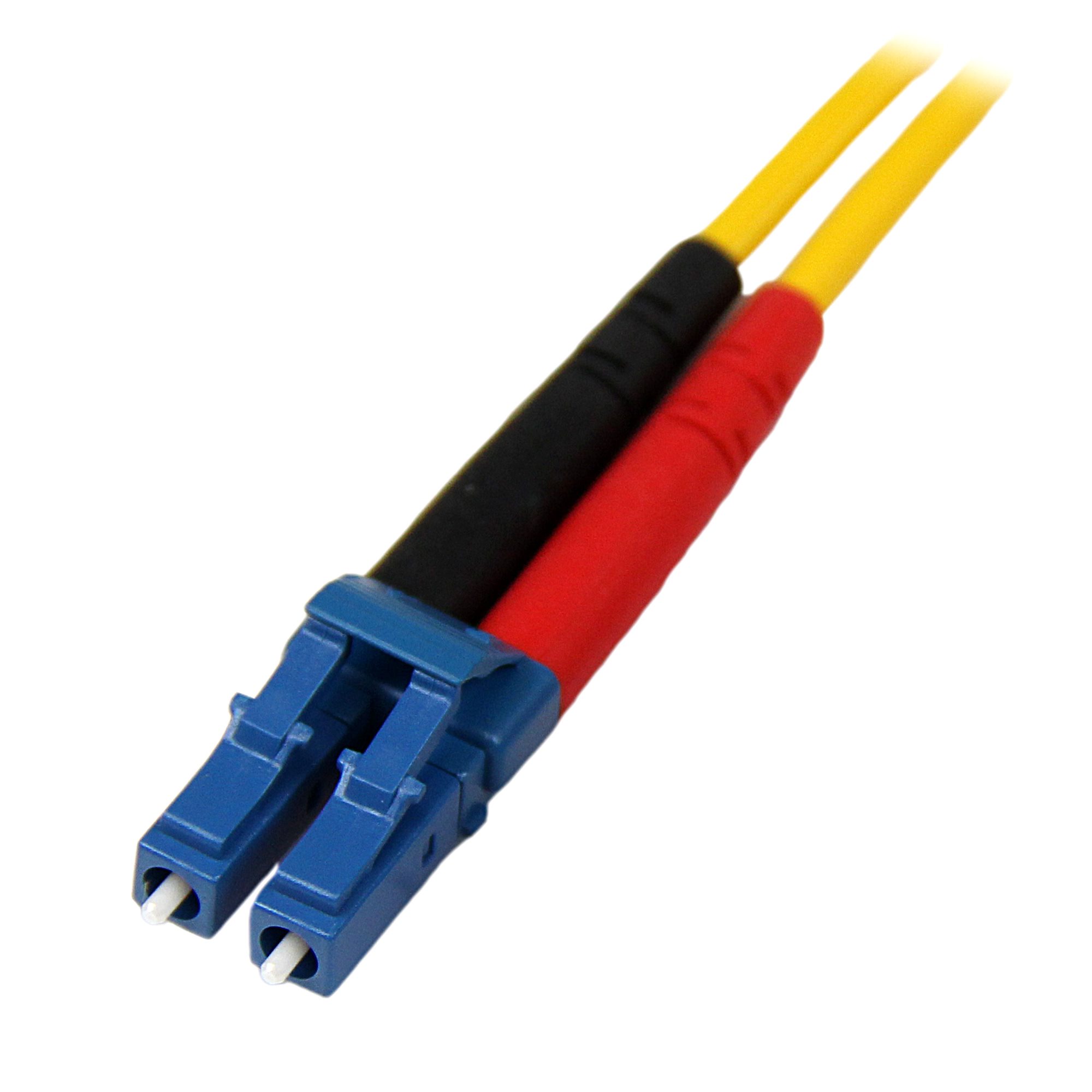 StarTech.com LC to LC Duplex Single Mode OS1 Fibre Optic Cable, 9/125μm, Yellow, 1m