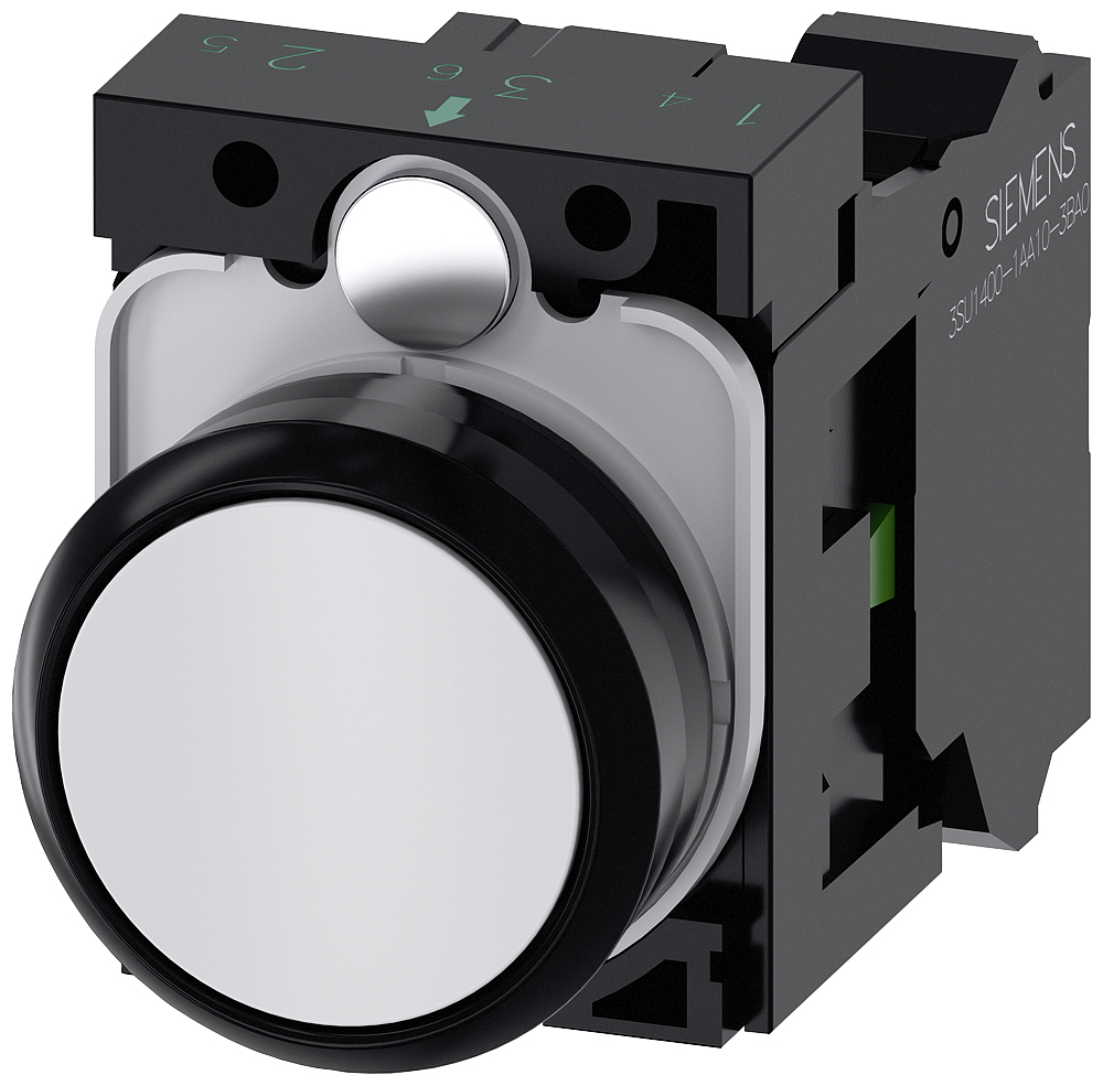 Siemens SIRIUS ACT 3SU11 Series Push Button Complete Unit, 22mm Cutout, SPST, IP66, IP67, IP69(IP69K)