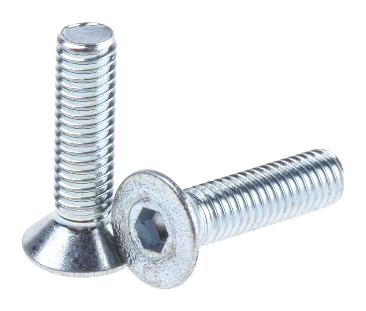 RS PRO Bright Zinc Plated Steel Hex Socket Countersunk Screw, DIN 7991, M3 x 12mm