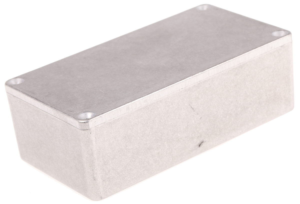 Hammond 1590 Series Natural Die Cast Aluminium Enclosure, IP65, Natural Lid, 121 x 66 x 40mm