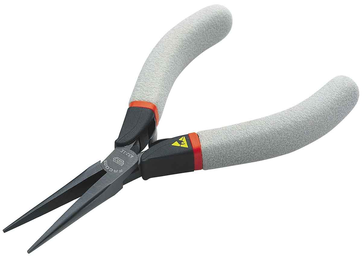 Facom Round Nose Pliers, 140 mm Overall, 35mm Jaw, ESD