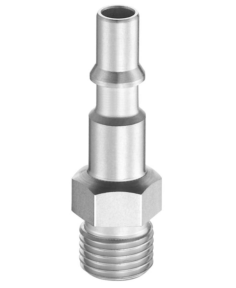 PREVOST Treated Steel Male Plug for Pneumatic Quick Connect Coupling, G 3/8 Male Threaded