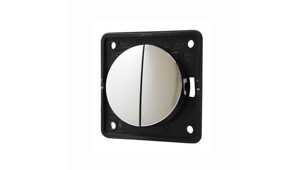 Berker Chrome Push Button Light Switch, 2 Gang, INTEGRO