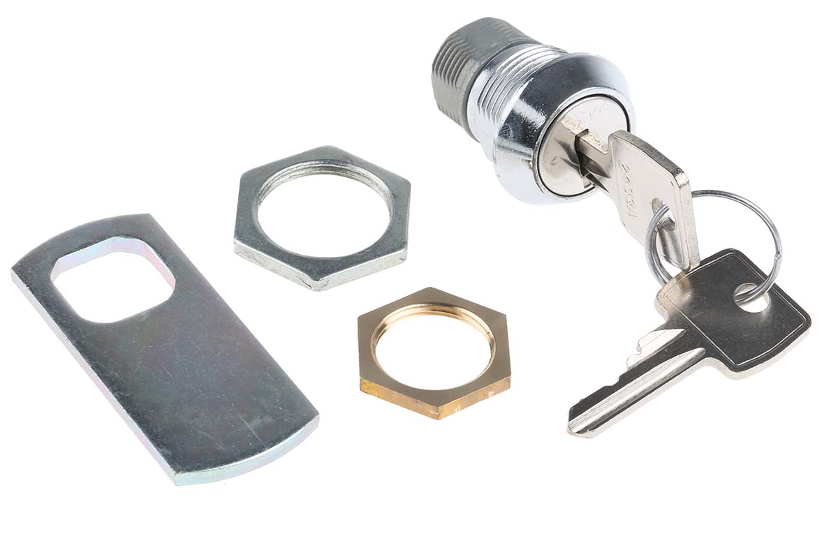 Euro-Locks a Lowe & Fletcher group Company Camlock, 13mm Panel-to-Tongue, 20.1 x 17.6mm Cutout, Key Unlock