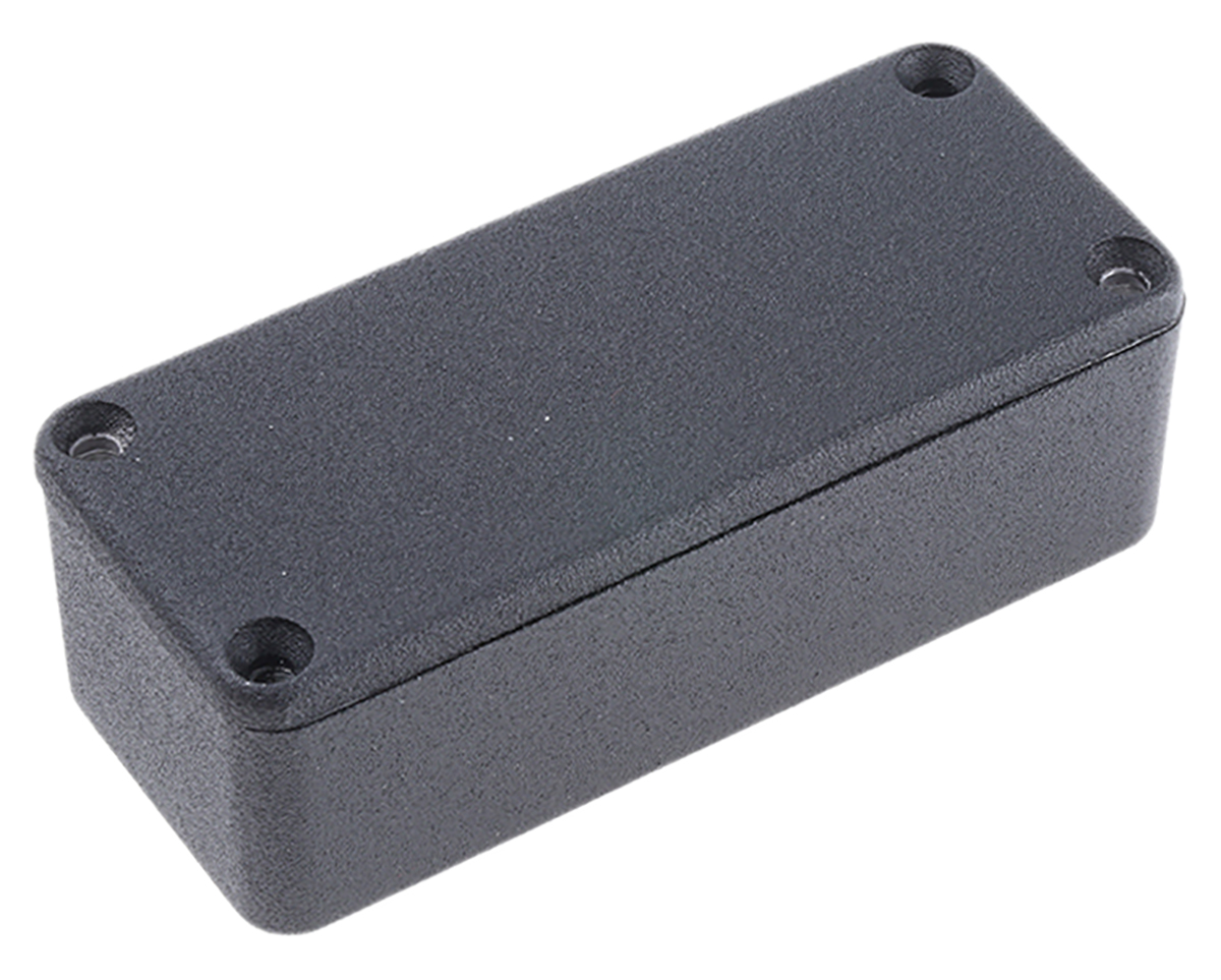 Hammond 1590 Series Black Die Cast Aluminium Enclosure, IP54, Black Lid, 92.5 x 38.5 x 27mm