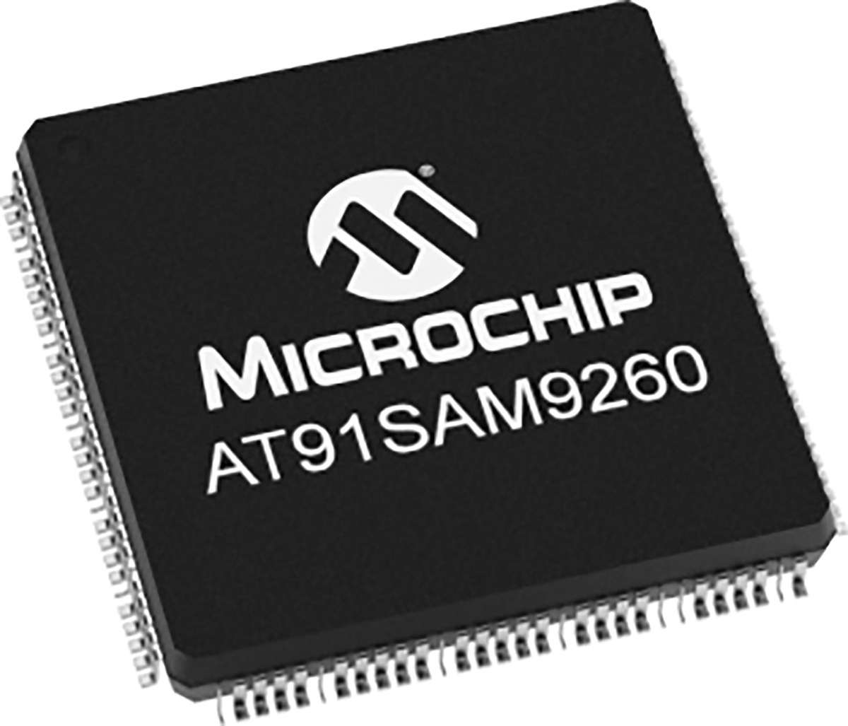 Microchip AT91SAM9260B-QU, 32 bit ARM, SAM9260 Microcontroller, 180 MHz, 8kB FLASH, 208-Pin PQFP