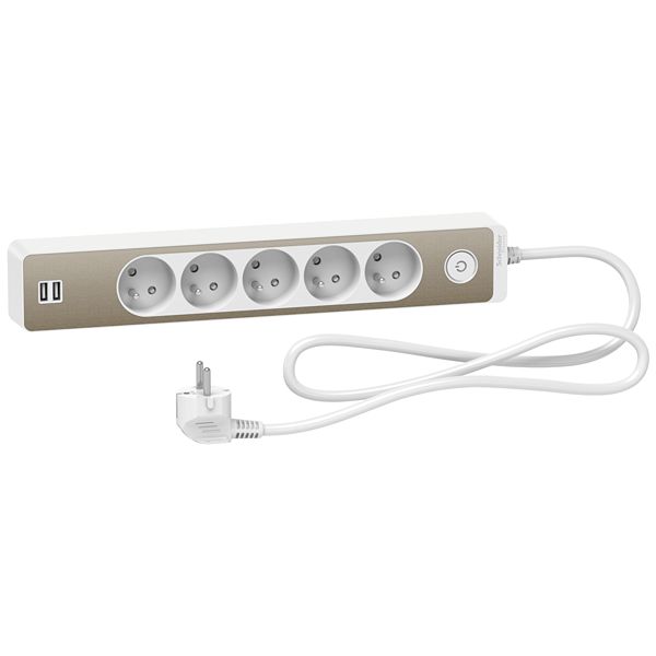 Schneider Electric 1.5m 5 Socket USB A Extension Lead Open Reel, 250 V, IP44