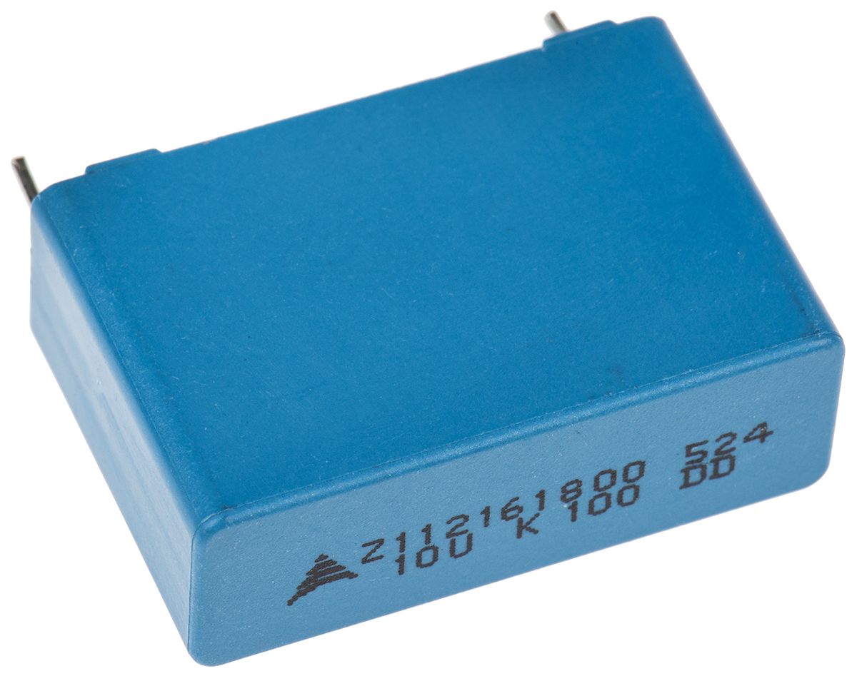 EPCOS B32521, B32524 Polyester Film Capacitor, 63 V ac, 100 V dc, ±10%, 10μF, Through Hole