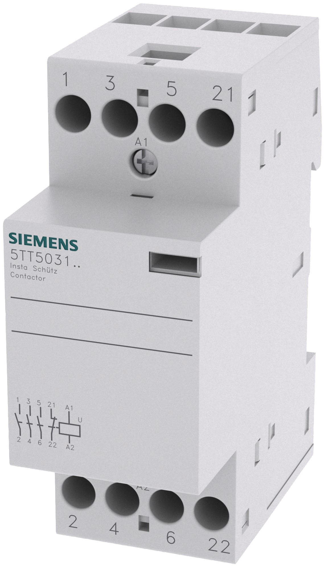 Siemens SENTRON 5TT INSTA Contactor, 24 V ac/dc Coil, 4-Pole, 24 A, 3NO + 1NC, 400 V ac