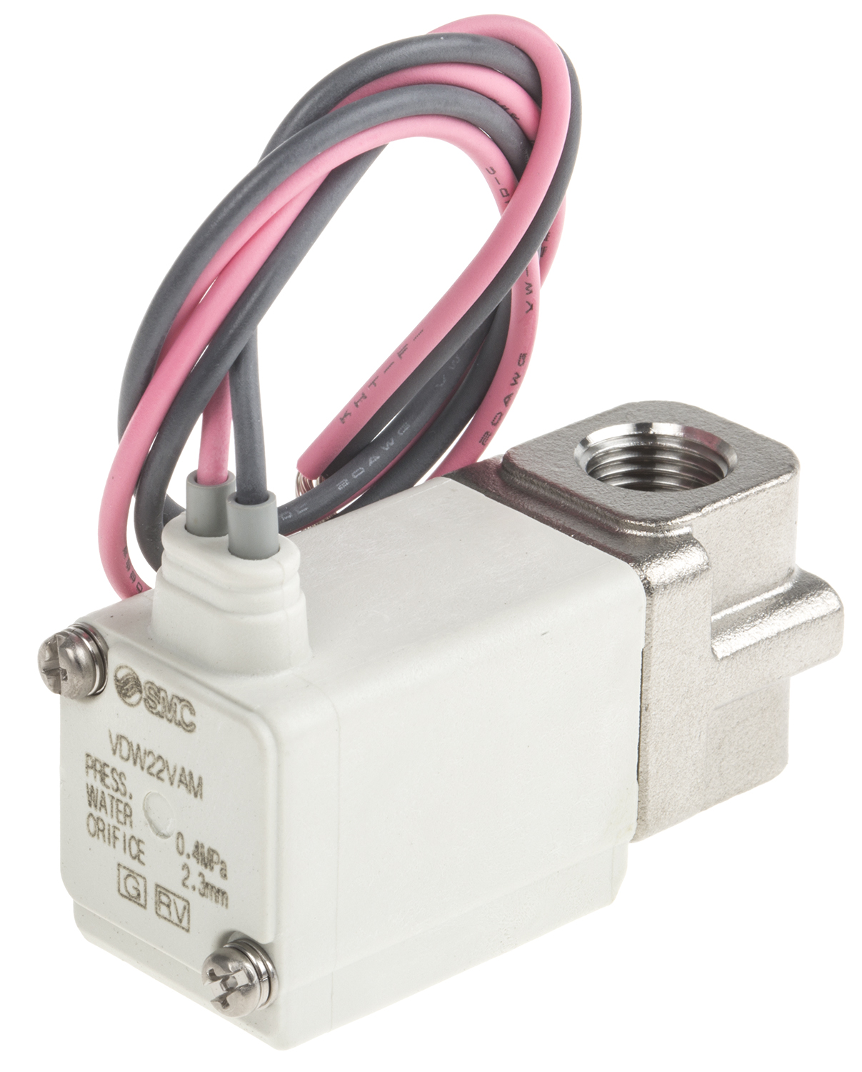 SMC 2/2 Pneumatic Solenoid Valve - Solenoid/Spring G 1/8 VDW Series 24V dc