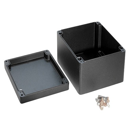 Hammond 1590Z Series Black Die Cast Aluminium Alloy Enclosure, IP68, Flanged, Black Lid, 230 x 200 x 110mm