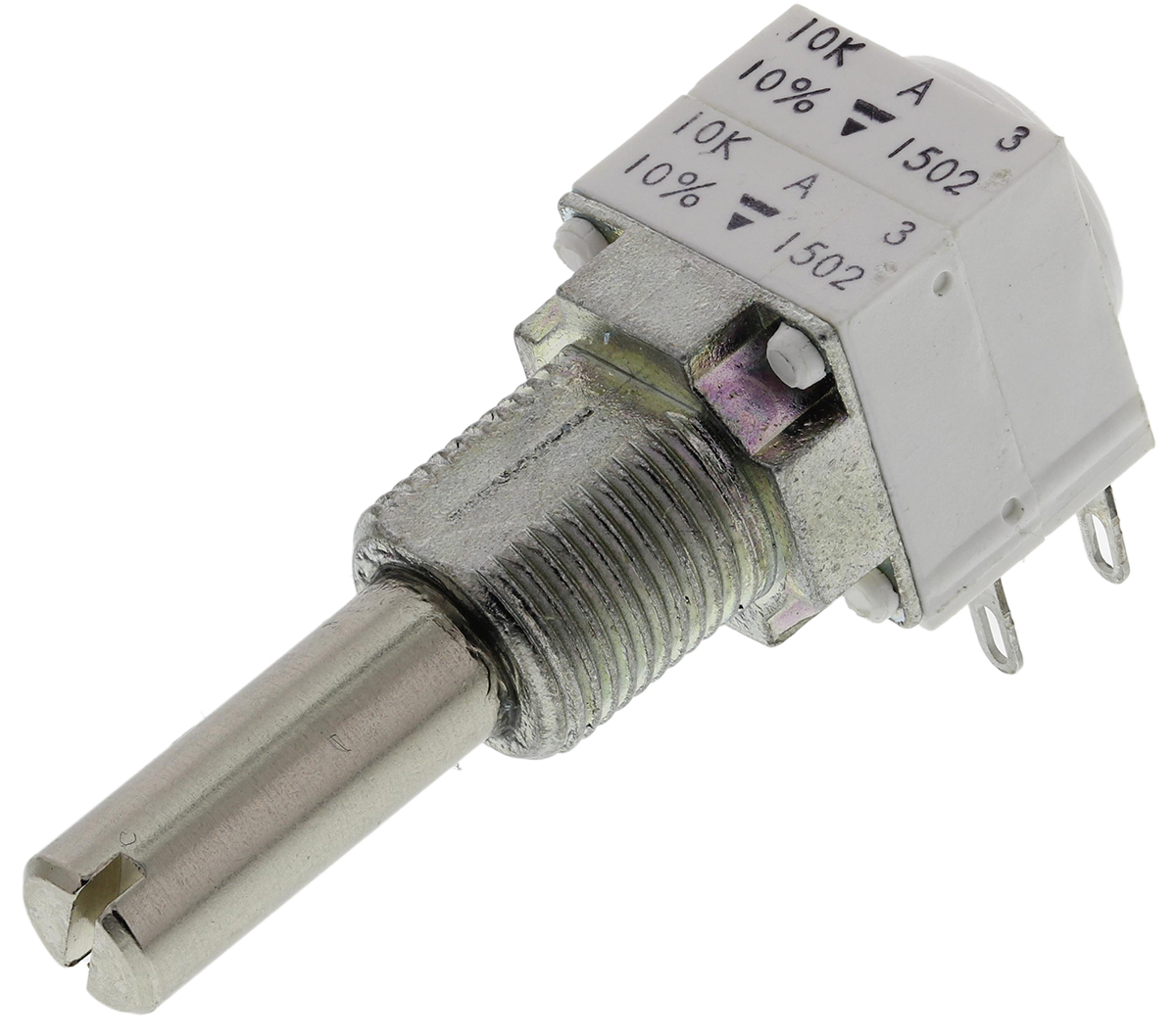 Vishay P11S 10kΩ Rotary Potentiometer 2-Gang Panel Mount, P11S2V0FLSY00103KA