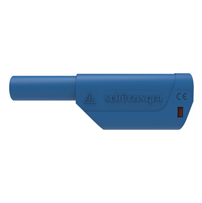 Schutzinger Blue Male Banana Connector, 4 mm Connector, Solder Termination, 32A, 1kV, Nickel Plating