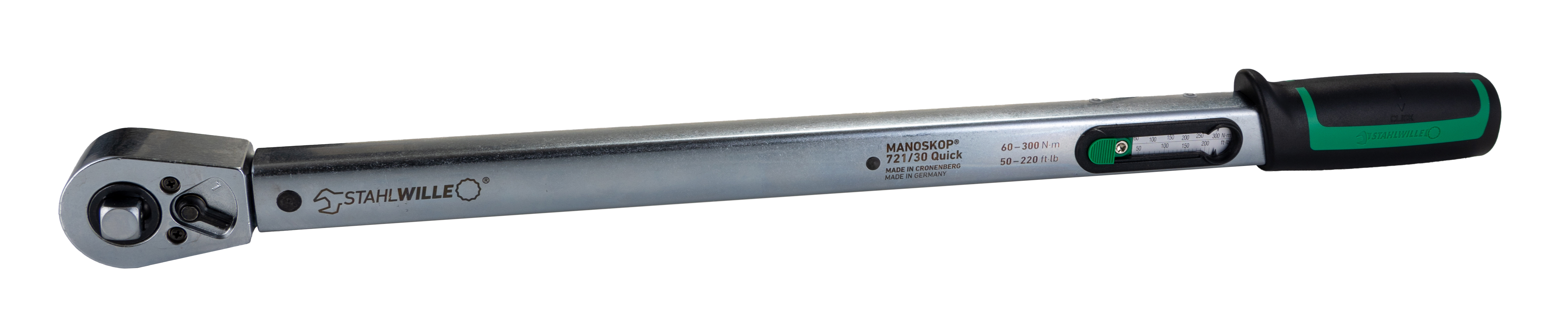 STAHLWILLE 721/30 Quick Click Torque Wrench, 60 → 300Nm, 1/2 in Drive, Square Drive