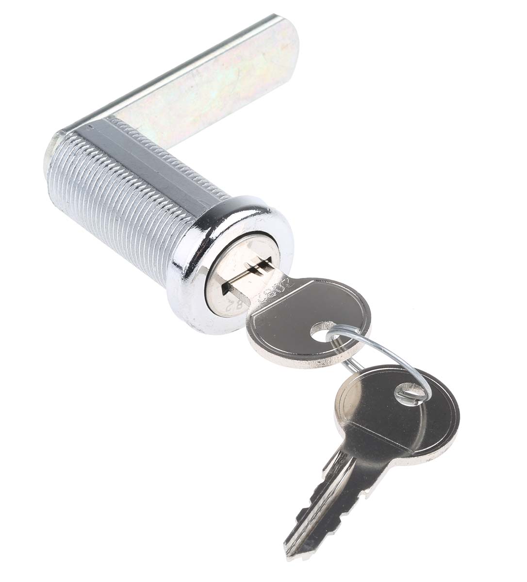 Euro-Locks a Lowe & Fletcher group Company Camlock, 37.7mm Panel-to-Tongue, 20.1 x 17.6mm Cutout, Key Unlock