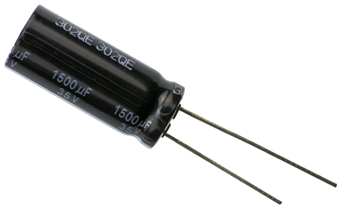 Panasonic 1500μF Aluminium Electrolytic Capacitor 35V dc, Radial, Through Hole - EEUFR1V152L