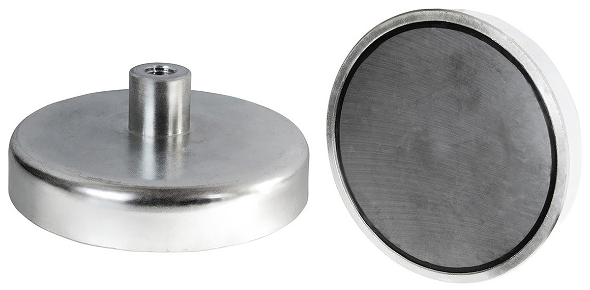 Eclipse Pot Magnet 32mm Threaded Hole Samarium Alloy, 22kg Pull