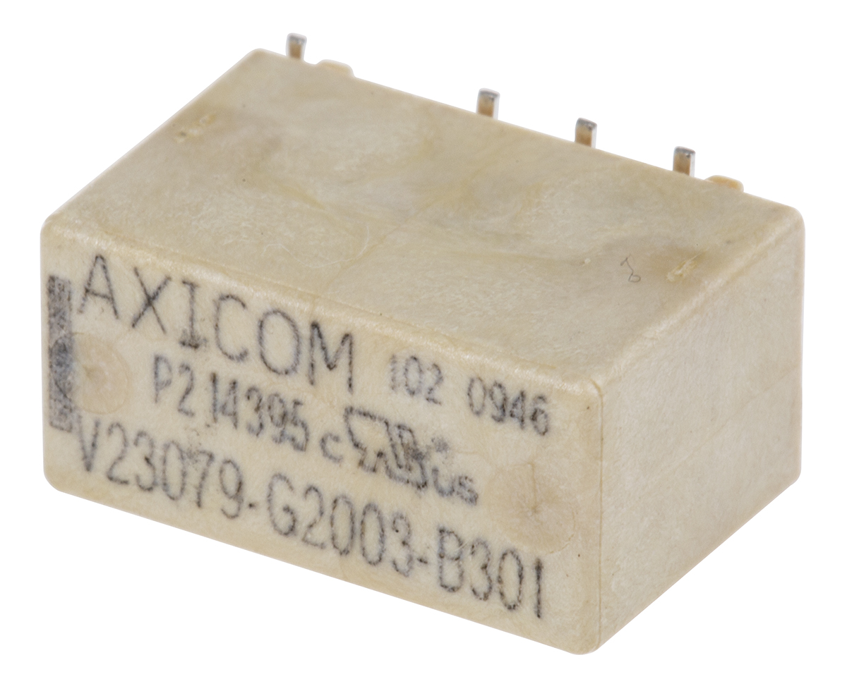 TE Connectivity PCB Mount Signal Relay, 12V dc Coil, 2A Switching Current, DPDT