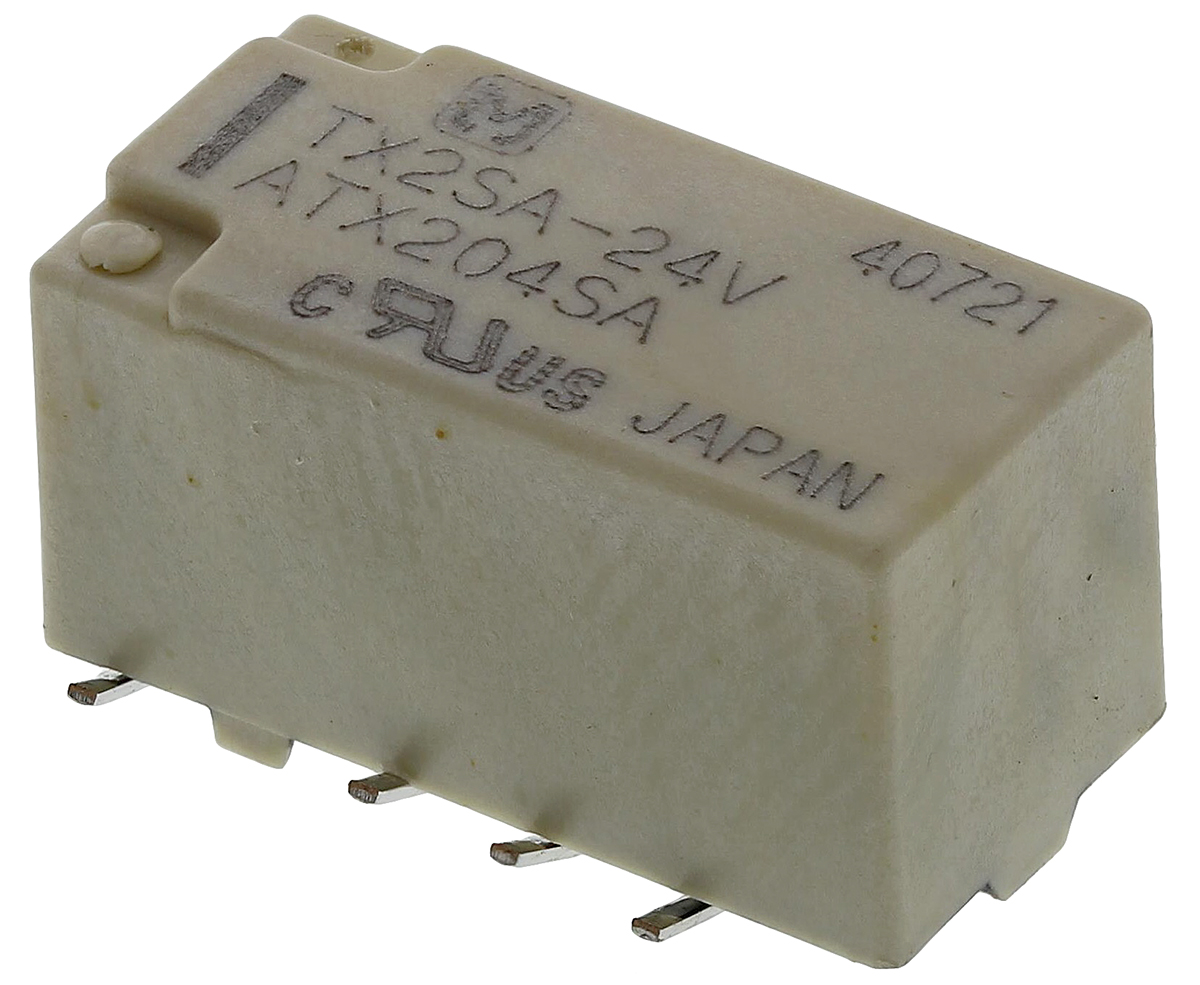 Panasonic DPDT Non-Latching Relay PCB Mount, 24V dc Coil, 2 A