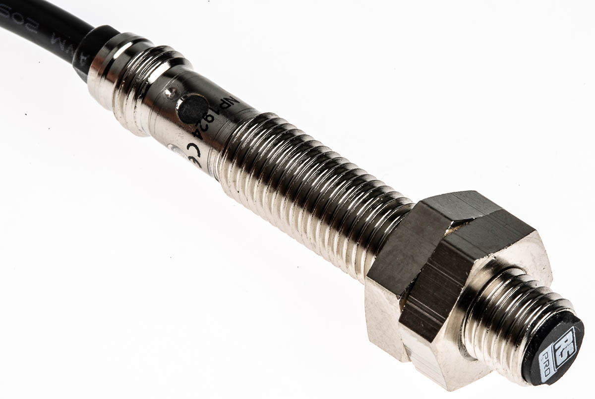 RS PRO Inductive Threaded Barrel Proximity Sensor, M8, 1.5 mm Detection, NPN NO, 10 → 30 V dc