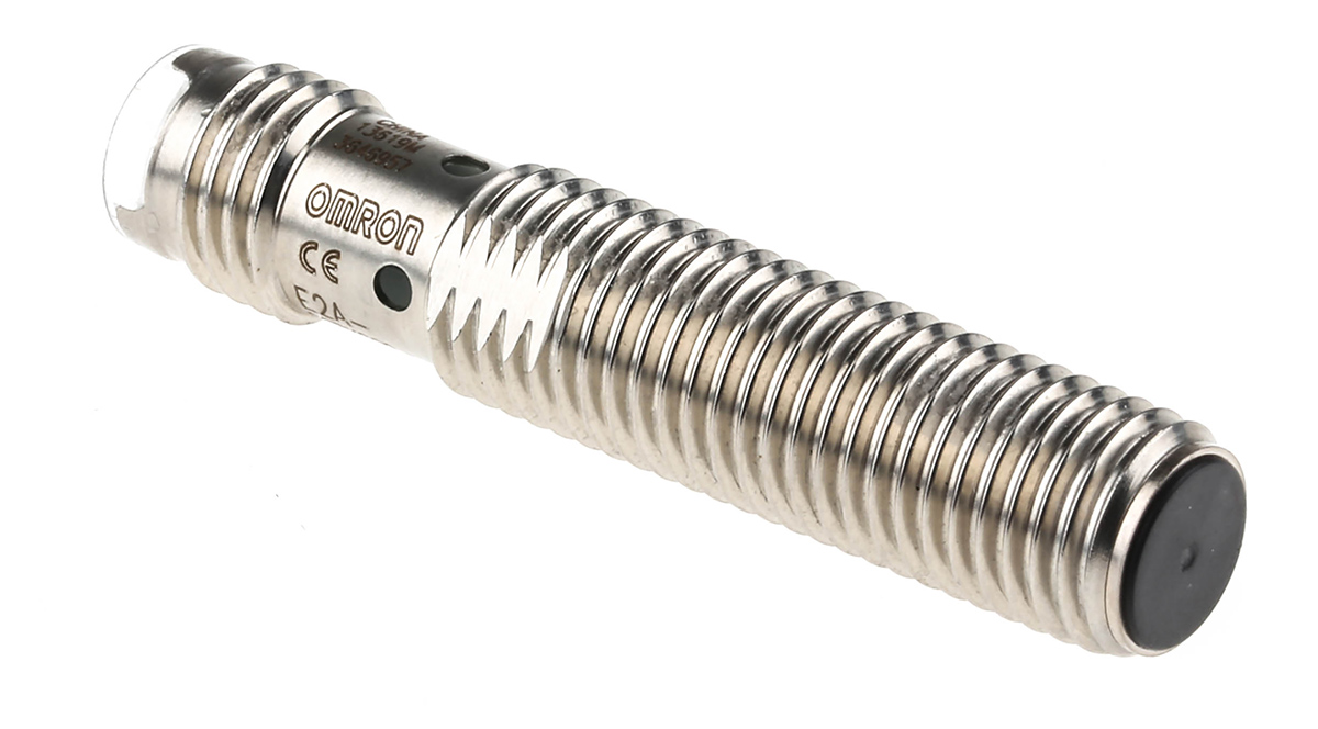 Omron Inductive Threaded Barrel Proximity Sensor, M8, 2 mm Detection, PNP NC, 12 → 24 V dc