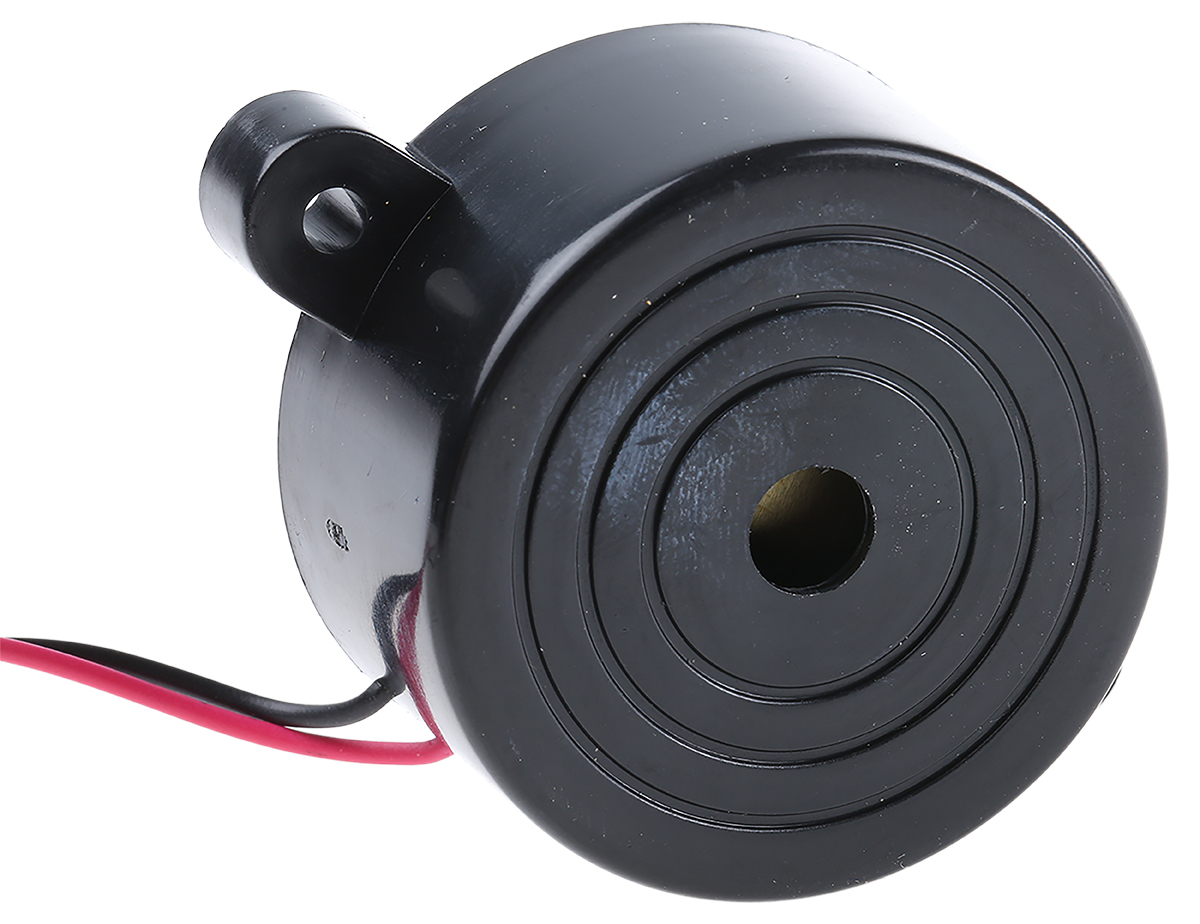 RS PRO 102dB Panel Mount Continuous Internal Piezo Buzzer, 41.8 (Dia.) x 22mm, 3V dc Min, 16V dc Max