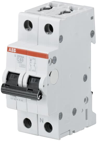 ABB System Pro M Compact S200 MCB, 1+N, 10A Curve C, 253V AC, 72V DC, 20 kA Breaking Capacity