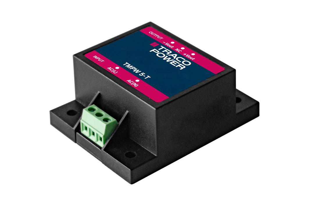 TRACOPOWER AC-DC Power Supply, TMPW 5-112-T, 12V dc, 420mA, 5W, 1 Output, 90 → 305V ac Input Voltage