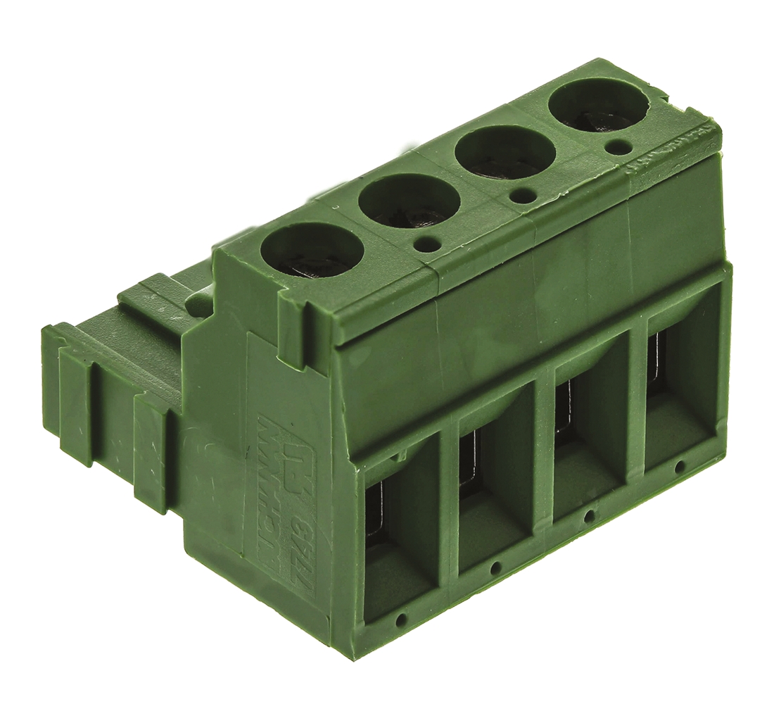 TE Connectivity, 5.08mm Pitch, Buchanan, 4 Way, Right Angle, Pluggable Terminal Block, Plug, Cable Mount, Screw