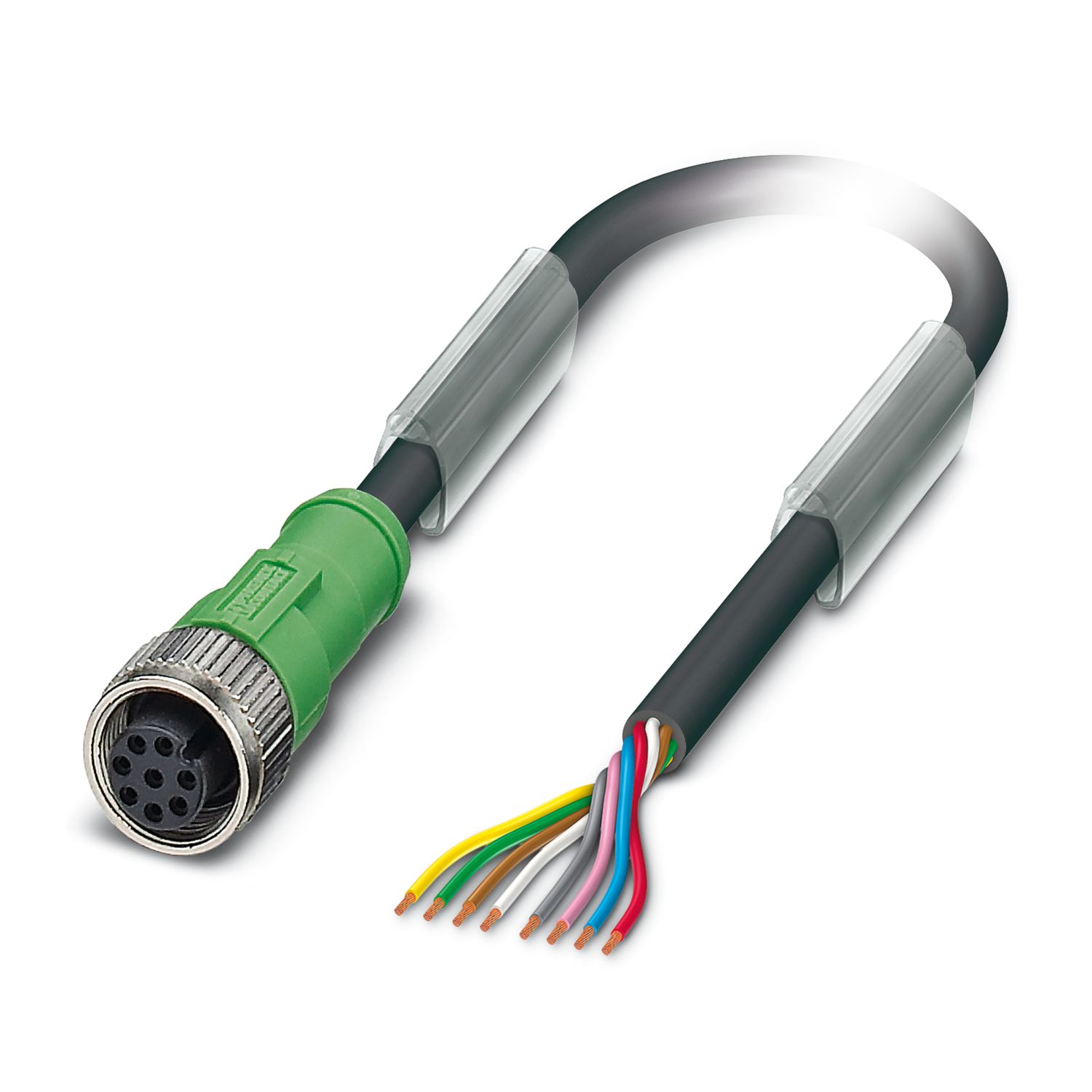 Phoenix Contact Straight Female 8 way M12 to Unterminated Sensor Actuator Cable, 5m