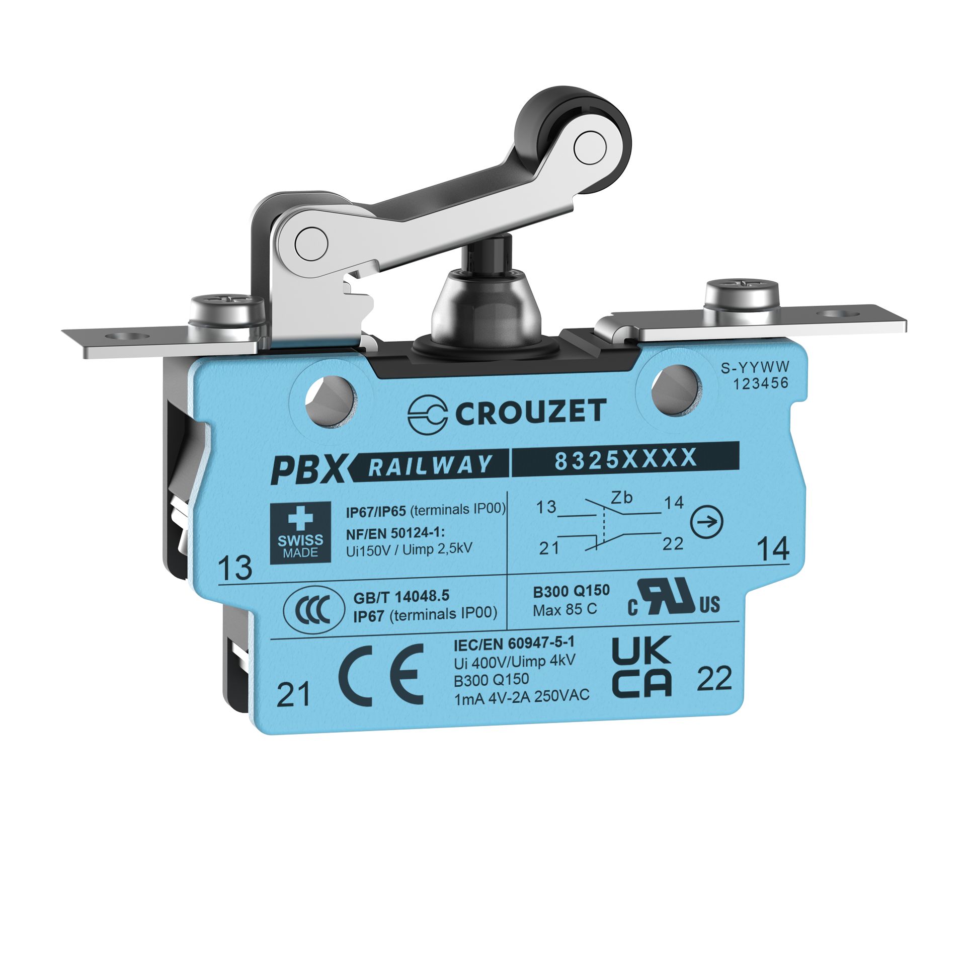 Crouzet Roller Lever Micro Switch, Screw Terminal, SPST, IP67