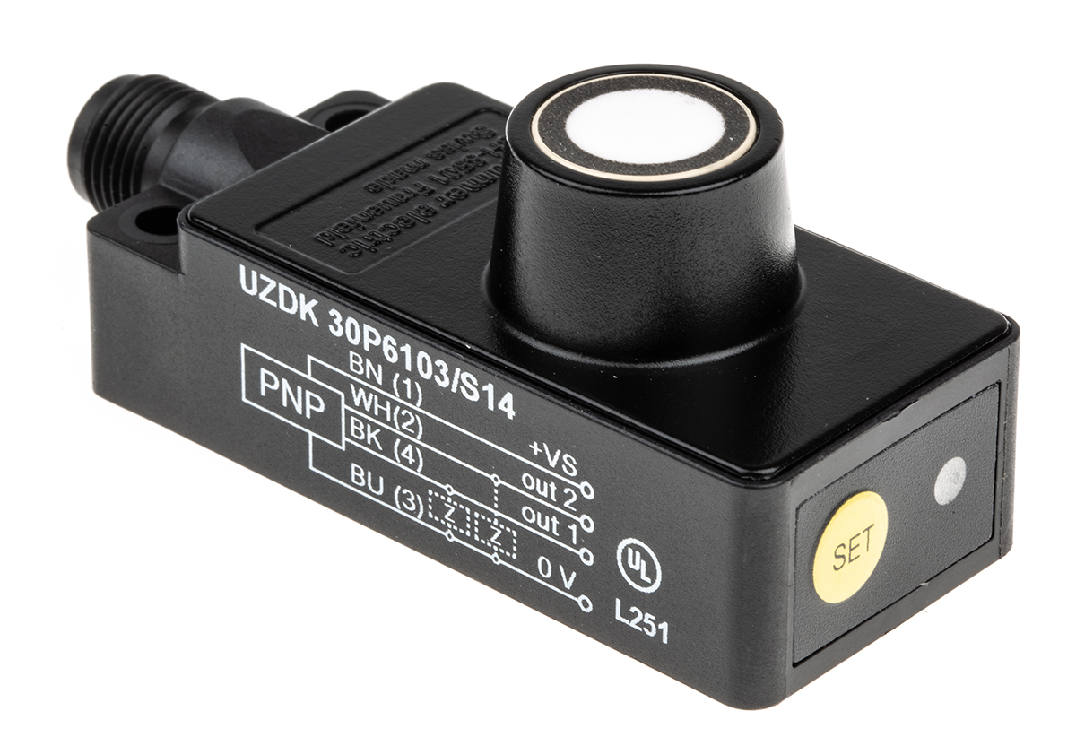 Baumer Ultrasonic Block Proximity Sensor, 1 m Detection, PNP NO, 12 → 30 V dc