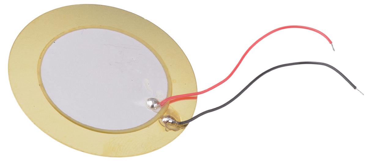 RS PRO 85dB PCB Mount Continuous Piezo Buzzer, 35 (Dia.) x 0.51mm, 8V dc Max