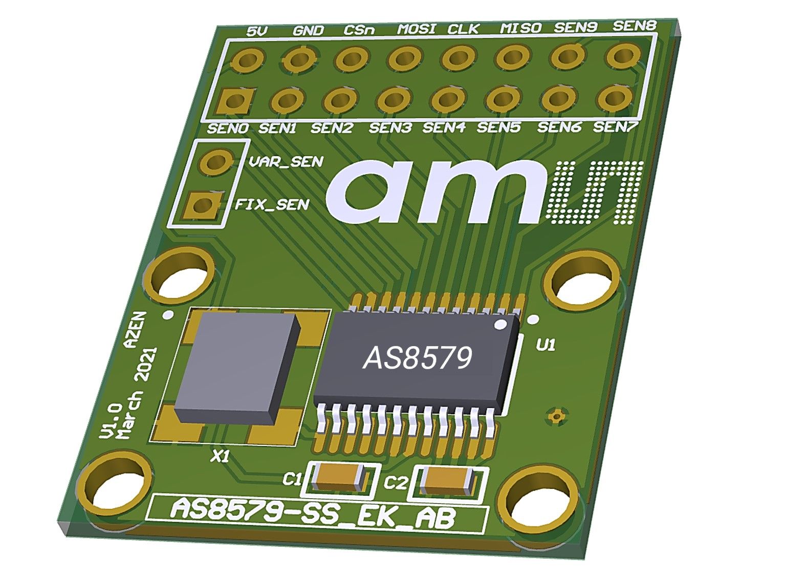 ams OSRAM AS8579-SS_EK_AB Capacitive Adapter Board for AS8579 AS8579