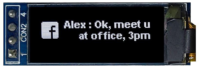 Midas 0.91in White Passive matrix OLED Display 128 x 32pixels COB I2C Interface