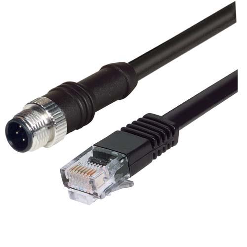 L-Com Male 4 way M12 to Male RJ45 Cable