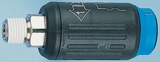 Legris Reinforced Polymer Male Pneumatic Quick Connect Coupling, R 1/4 Male Threaded
