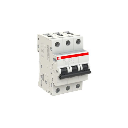 ABB System Pro M Compact S200 MCB, 3P, 4A Curve C, 400V AC, 110V DC, 6 kA Breaking Capacity