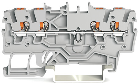 WAGO 2200-1401 TOPJOB S, 2200 Series Grey, 1mm², Single-Level, Push-In Cage Clamp Termination, ATEX, IECEx
