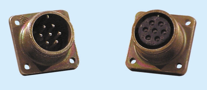 Glenair, Copper Alloy 4 Way Box Mount MIL Spec Circular Connector Receptacle, Socket Contacts,Shell Size 18,