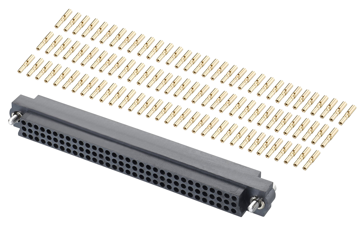 HARWIN Datamate J-Tek Series Straight Through Hole Mount PCB Socket, 96-Contact, 3-Row, 2mm Pitch, Solder Termination