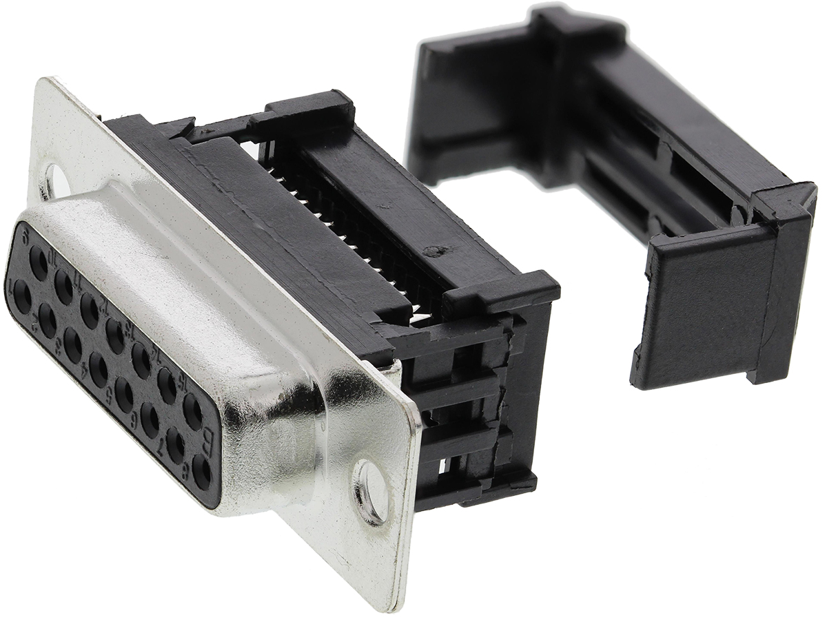 RS PRO 15 Way Cable Mount D-sub Connector Socket, 1.27mm Pitch